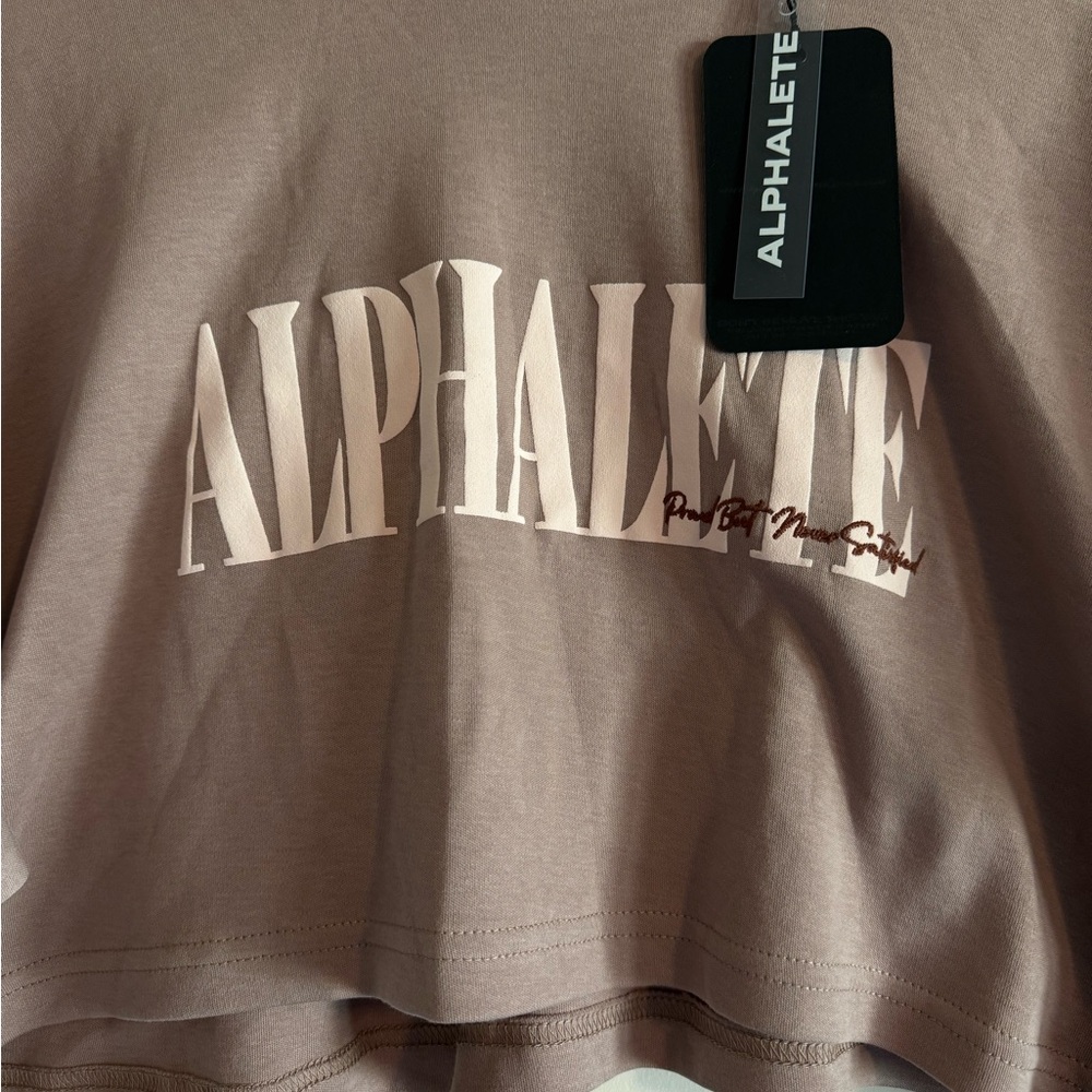 Alphalete Chocolate Cropped Tee - Picture 2 of 2